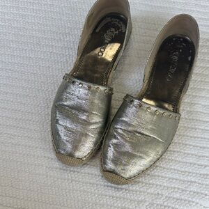 Jimmy Choo Metallic Espadrille Flats